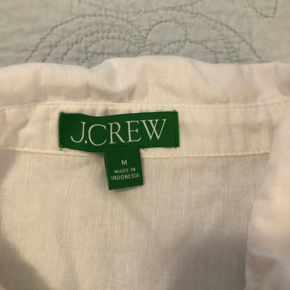 J Crew  white relaxed fit beach shirt dress. Size medium. - Picture 6 of 11